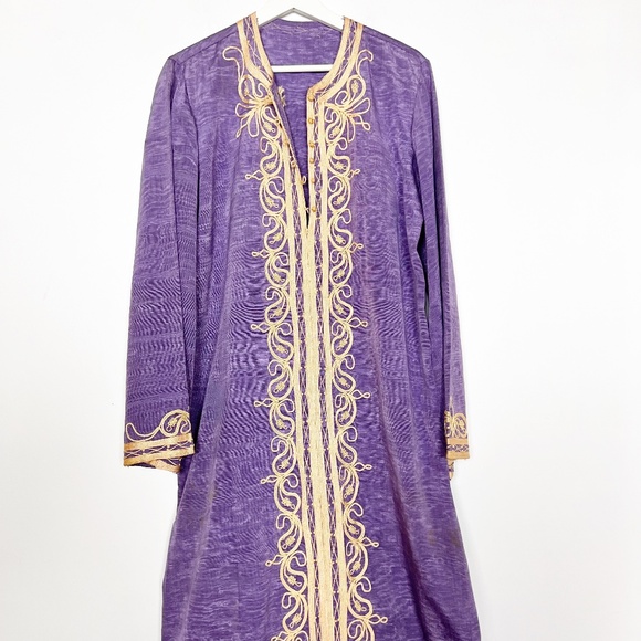 Unbranded Dresses & Skirts - Women's Dress Caftan Tunic Robe Thobe Vintage Purple Cotton Vintage Traditional